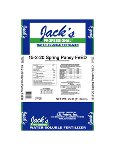 Jack's Professional 15-2-20 Spring Pansy FeED 25 lb Bag - Grower